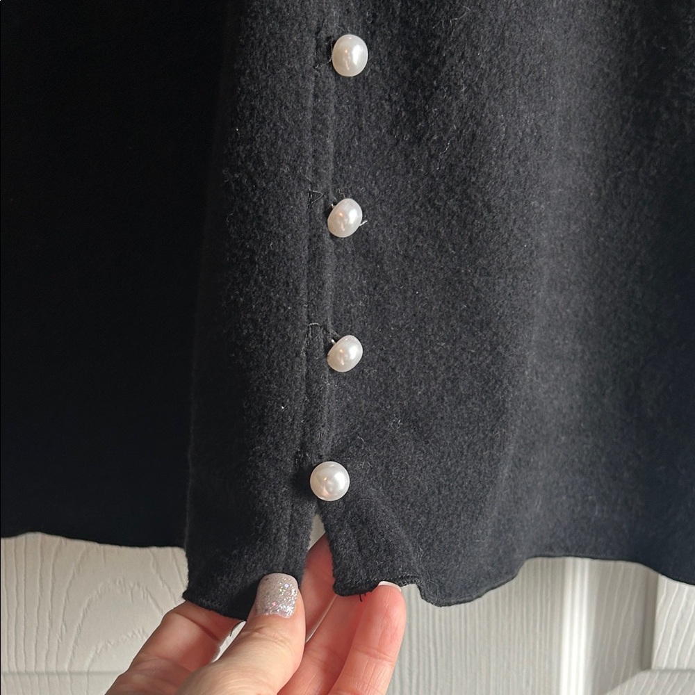Black Cardigan with Pearl Buttons - Picture 13 of 16
